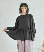 コットンリブニット　ロングプルオーバー