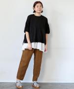 ランダムリブニット　半袖プルオーバー