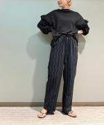 コットンリネンストレッチ イージーパンツ