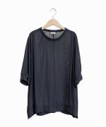 強撚割繊ポリエステルワッシャー　カタックウーブンTee
