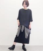 強撚割繊ポリエステルワッシャー　カタックウーブンTee