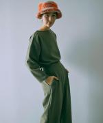 brushed stretch ラップパンツ