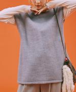 cloudy wool 2WAYロングベスト