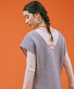 cloudy wool 2WAYロングベスト
