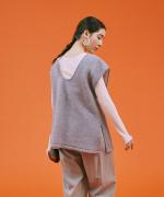 cloudy wool 2WAYロングベスト
