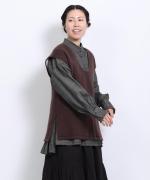 cloudy wool 2WAYロングベスト