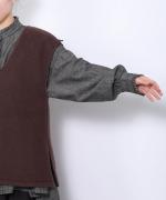 cloudy wool 2WAYロングベスト