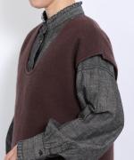 cloudy wool 2WAYロングベスト