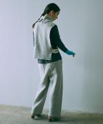 wool cotton rib ハイネックベスト