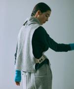 wool cotton rib ハイネックベスト
