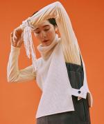 wool cotton rib ハイネックベスト
