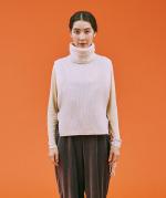 wool cotton rib ハイネックベスト