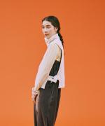wool cotton rib ハイネックベスト