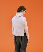 wool cotton rib ハイネックベスト