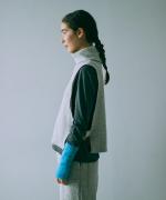 wool cotton rib ハイネックベスト