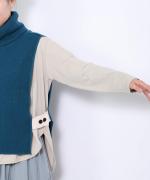 wool cotton rib ハイネックベスト