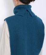 wool cotton rib ハイネックベスト