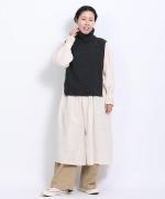 wool cotton rib ハイネックベスト
