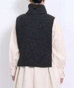 wool cotton rib ハイネックベスト