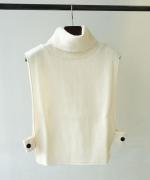 wool cotton rib ハイネックベスト