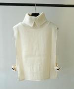 wool cotton rib ハイネックベスト