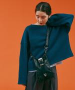 wool cotton rib 切り替えプルオーバー