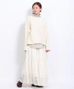 wool cotton rib 切り替えプルオーバー