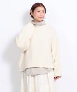 wool cotton rib 切り替えプルオーバー