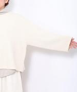 wool cotton rib 切り替えプルオーバー