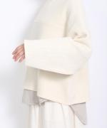 wool cotton rib 切り替えプルオーバー