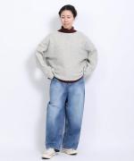 wool cotton rib 切り替えプルオーバー