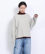 wool cotton rib 切り替えプルオーバー