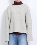 wool cotton rib 切り替えプルオーバー