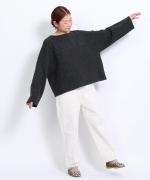 wool cotton rib 切り替えプルオーバー