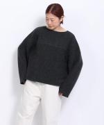 wool cotton rib 切り替えプルオーバー