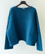 wool cotton rib 切り替えプルオーバー