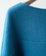 wool cotton rib 切り替えプルオーバー