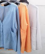 burbling polyester ノーカラージャケット