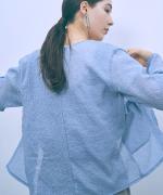 burbling polyester ノーカラージャケット