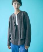 wool cotton rib ヘンリーネックプルオーバー