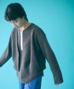 wool cotton rib ヘンリーネックプルオーバー