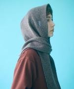 wool cotton rib　フーディストール