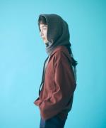 wool cotton rib　フーディストール