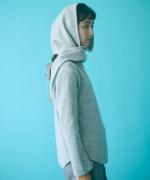 wool cotton rib　フーディストール