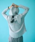 wool cotton rib　フーディストール