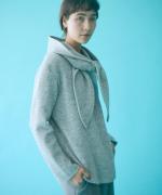 wool cotton rib　フーディストール