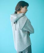 wool cotton rib　フーディストール