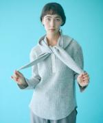 wool cotton rib　フーディストール