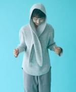 wool cotton rib　フーディストール