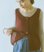 wool lacy jacquard  2wayキャミベスト